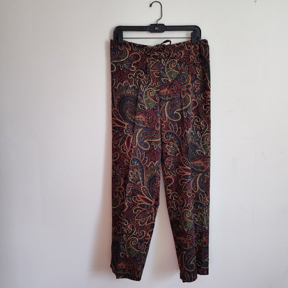 Ladies SZ S Lauren Ralph Lauren Black/Multi Paisley Pajama Pant